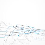 white technology background with mesh diagram